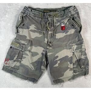 Vintage Abercrombie & Fitch Camo Military Cargo Shorts Mens 34 Baggy Y2K 90s